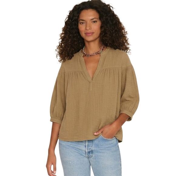 XiRENA Tops - Xirena Clem Cotton Gauze Top Fernwood Size S Popover Boho GUC | Retail $186